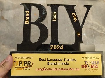 Brand Icon of the Year 2024 — Best Language Training Brand in India, awarded to LangÉcole